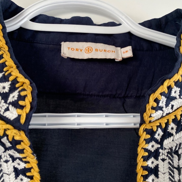 Tory Burch navy embroidered tunic - Picture 3 of 6